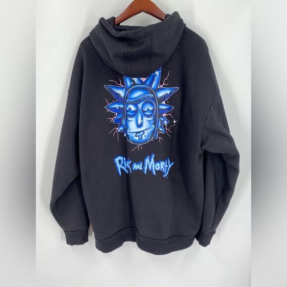 DeFacto Rick and Morty Printed Black Hoodie XL - Picture 3 of 3